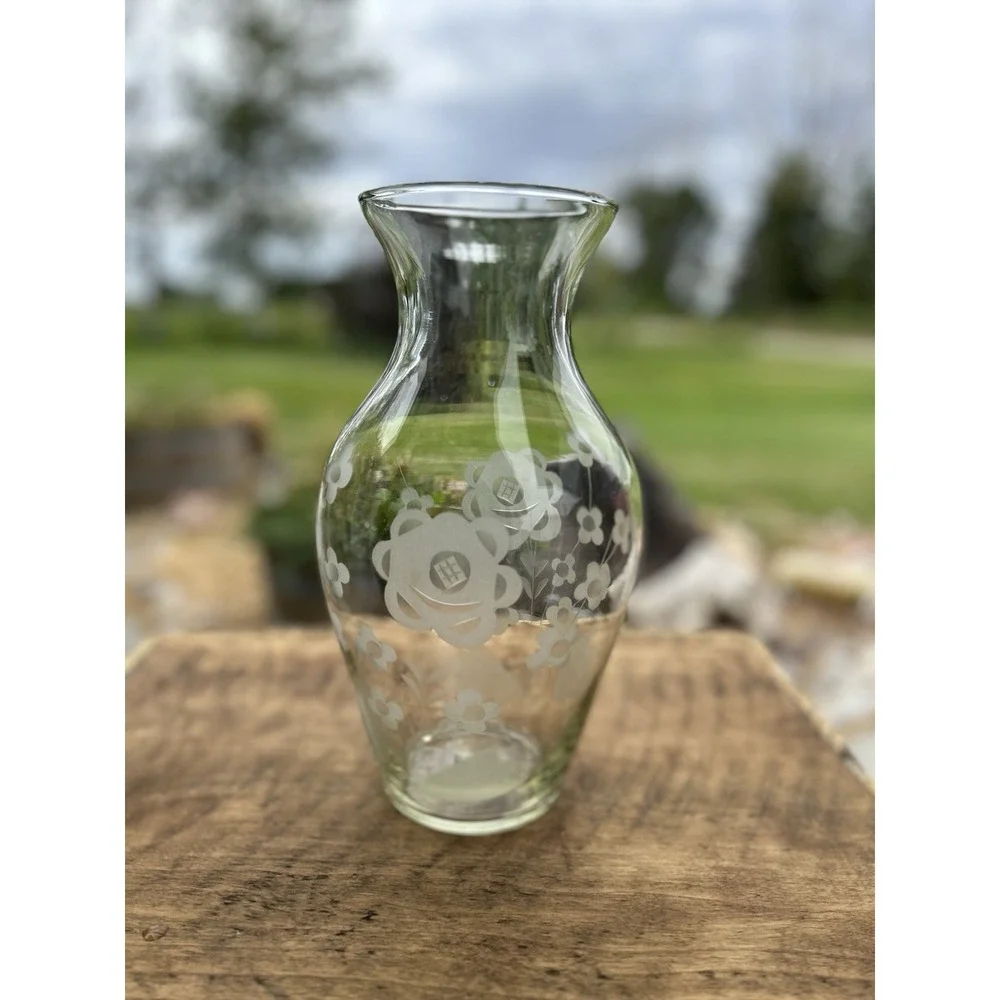 Vintage UGC Clear Glass Vase 12